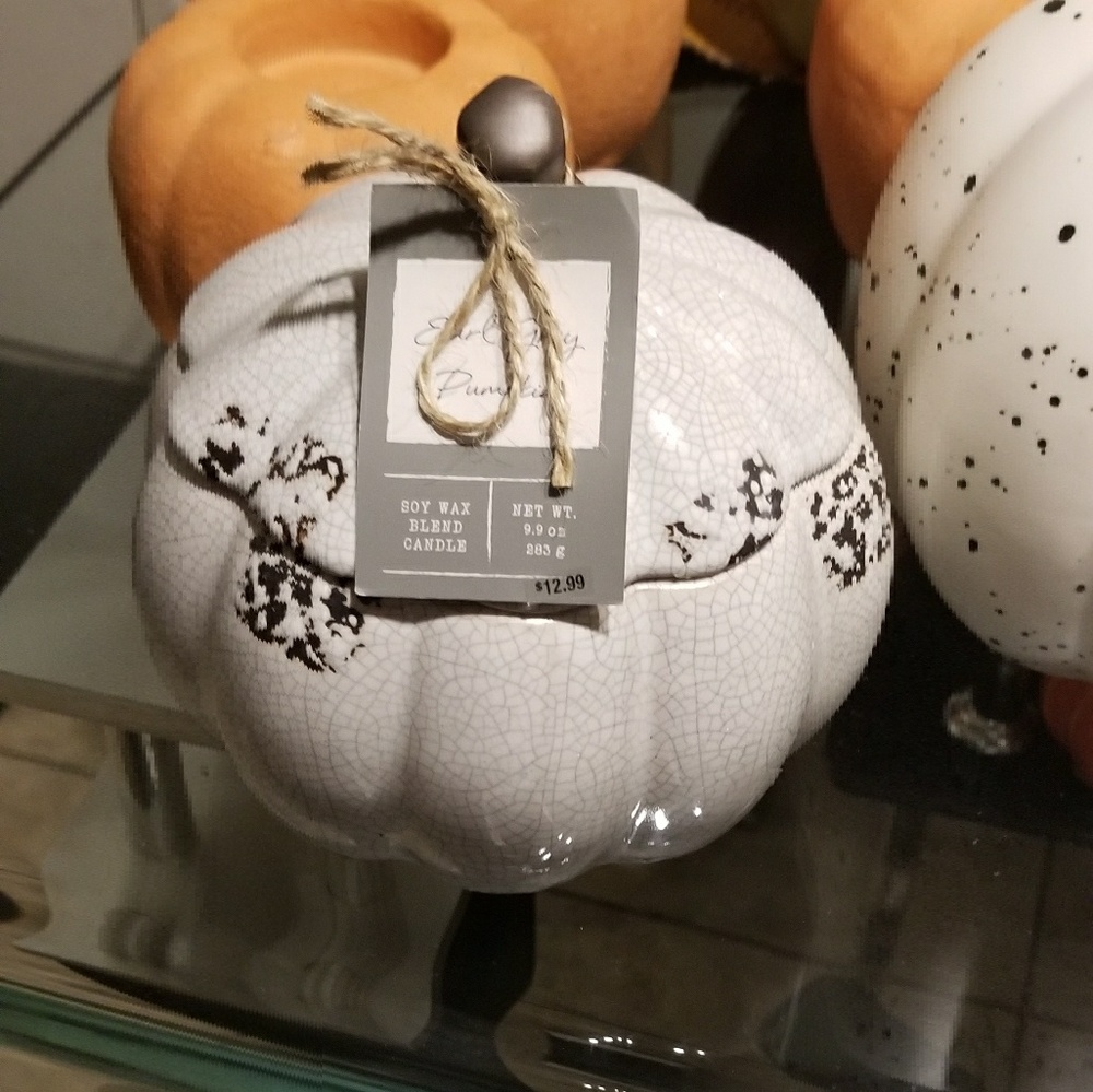 12.3oz Ceramic Pumpkin Jar Candle